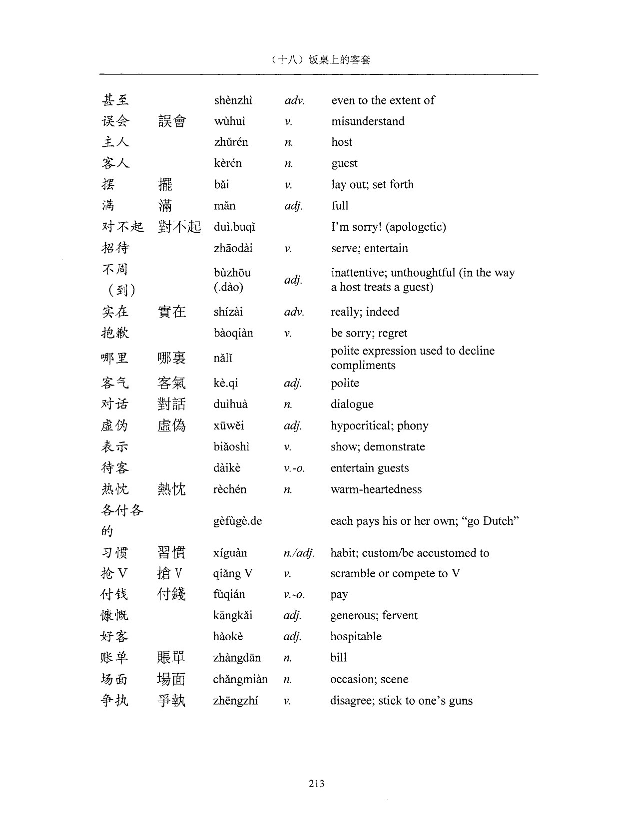 Lesson 18 Page 213 vocabulary